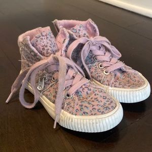 Adorable Blowfish Cheetah high High tops size 13 little kid medium zipper